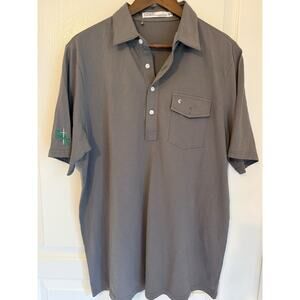 Criquet Polo Shirt Mens Large Gray Short Sleeve Sleeve Pocket Organic Cotton